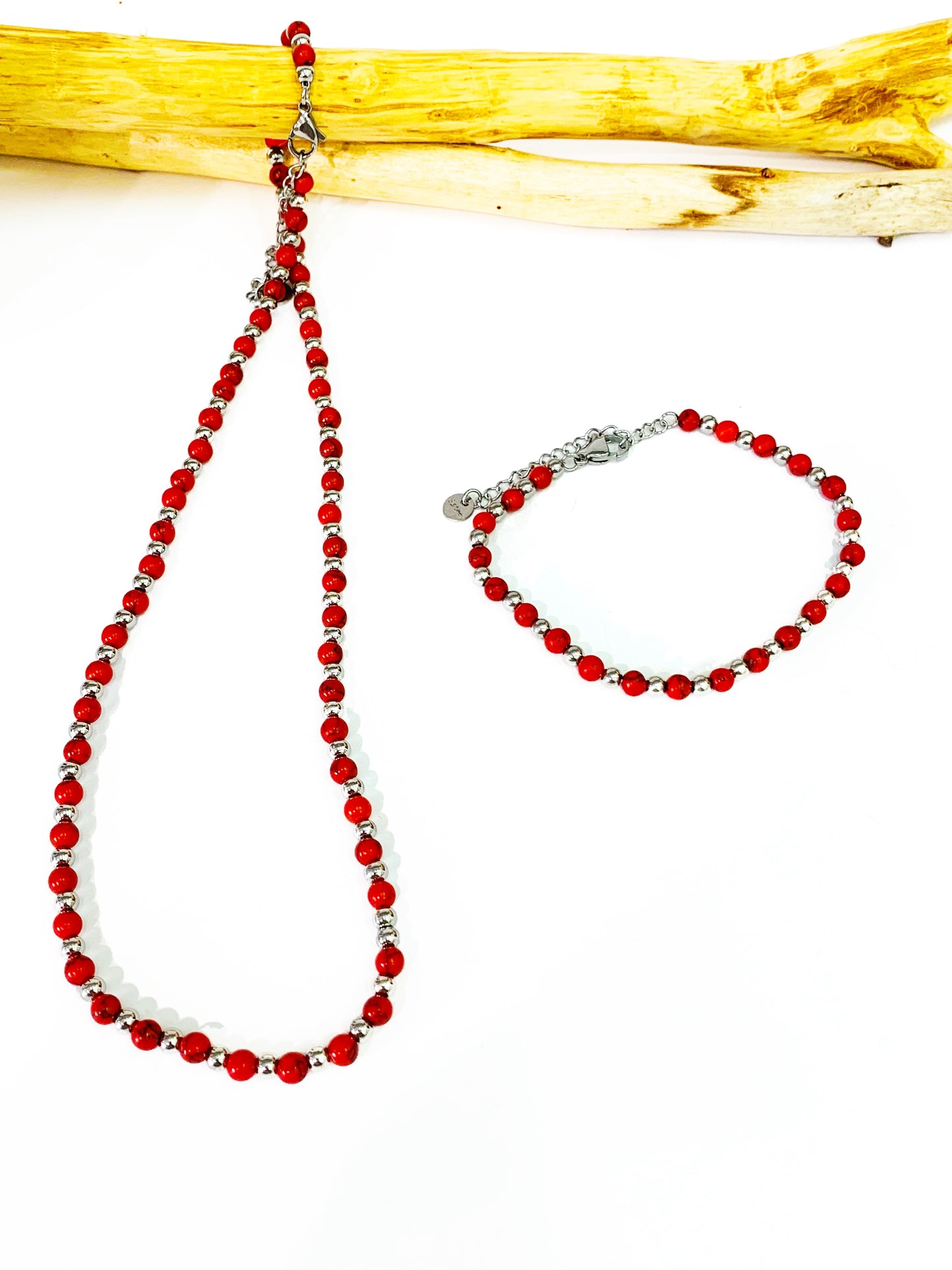APARNA ~ Bracciale unisex bicolore in PIETRE DURE NATURALI + acciaio inossidabile (Copia)