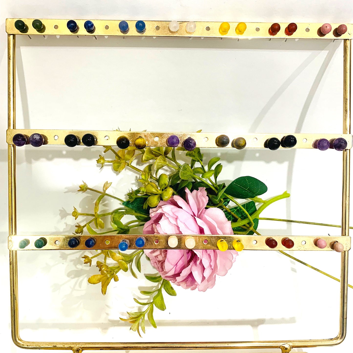 Sei Heki Studs ~ ORECCHINI a lobo in Acciaio Inossidabile con pietre naturali