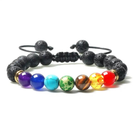 REIJI 7 CHAKRA  ~ IN PIETRE DURE NATURALI~Bracciale mala Reiki 7 Chakra