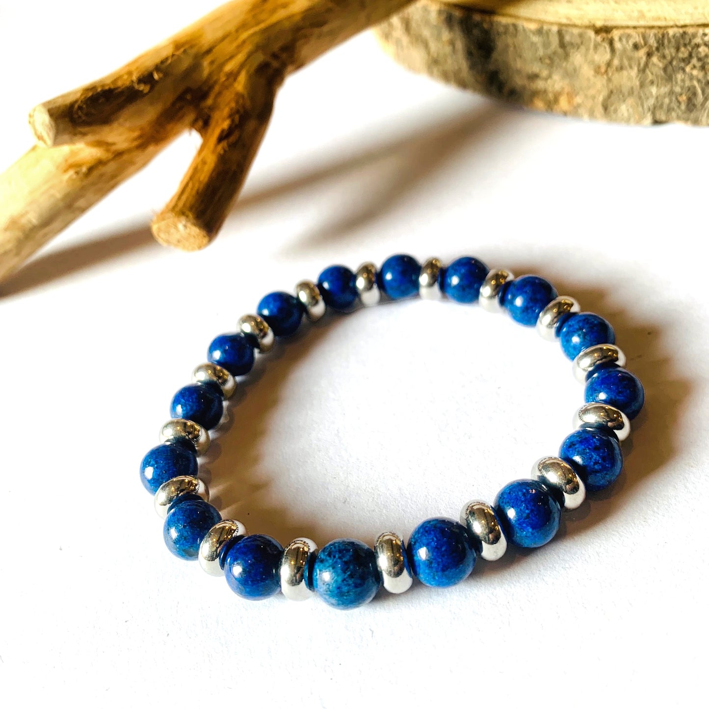 SHAMADI BRACCIALE ~ In pietra dura naturale e anelline acciaio inossidabile