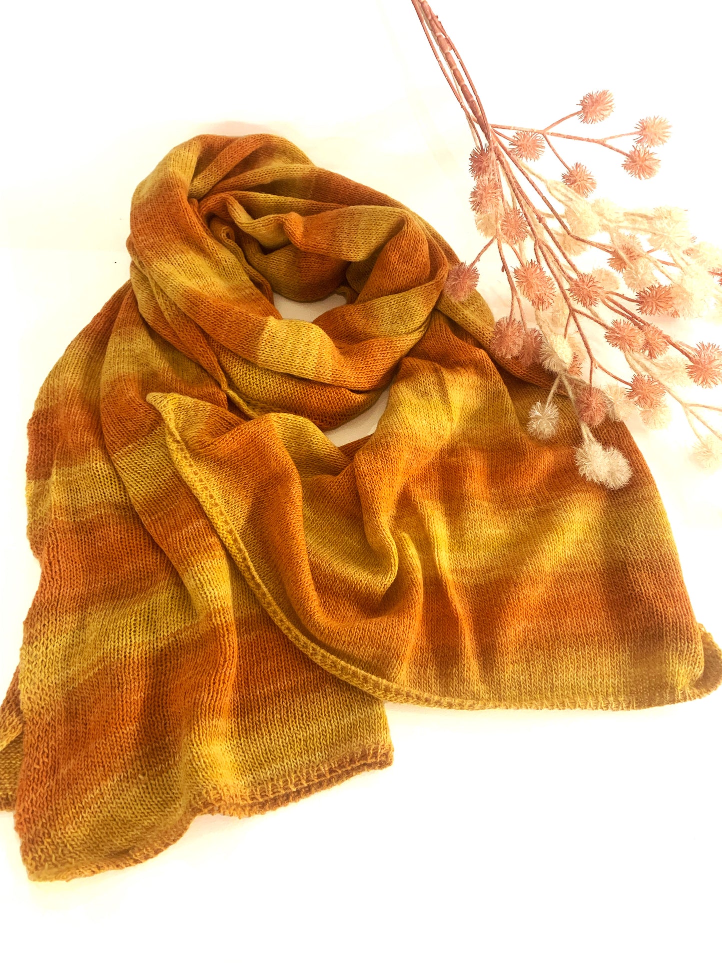 Tricot scarf - Sciarpa fatta a mano, colori sfumati e naturali