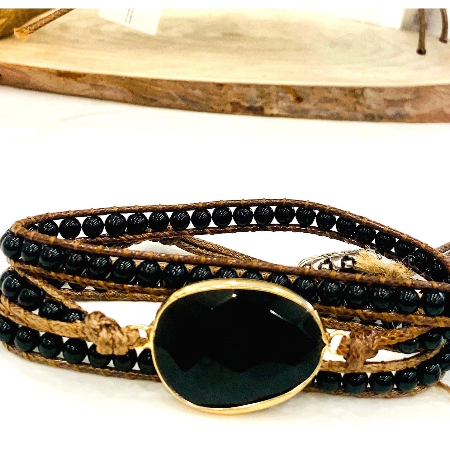 ŚAKTI ~ PURE ENERGY LABRADORITE ~ bracciale avvolgente triplo giro in pietre naturali ~