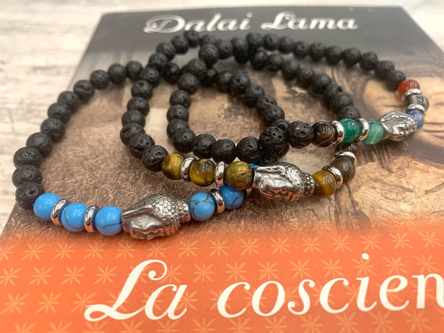 TASHI Bracciale elasticizzato con Buddha per uomo e donna