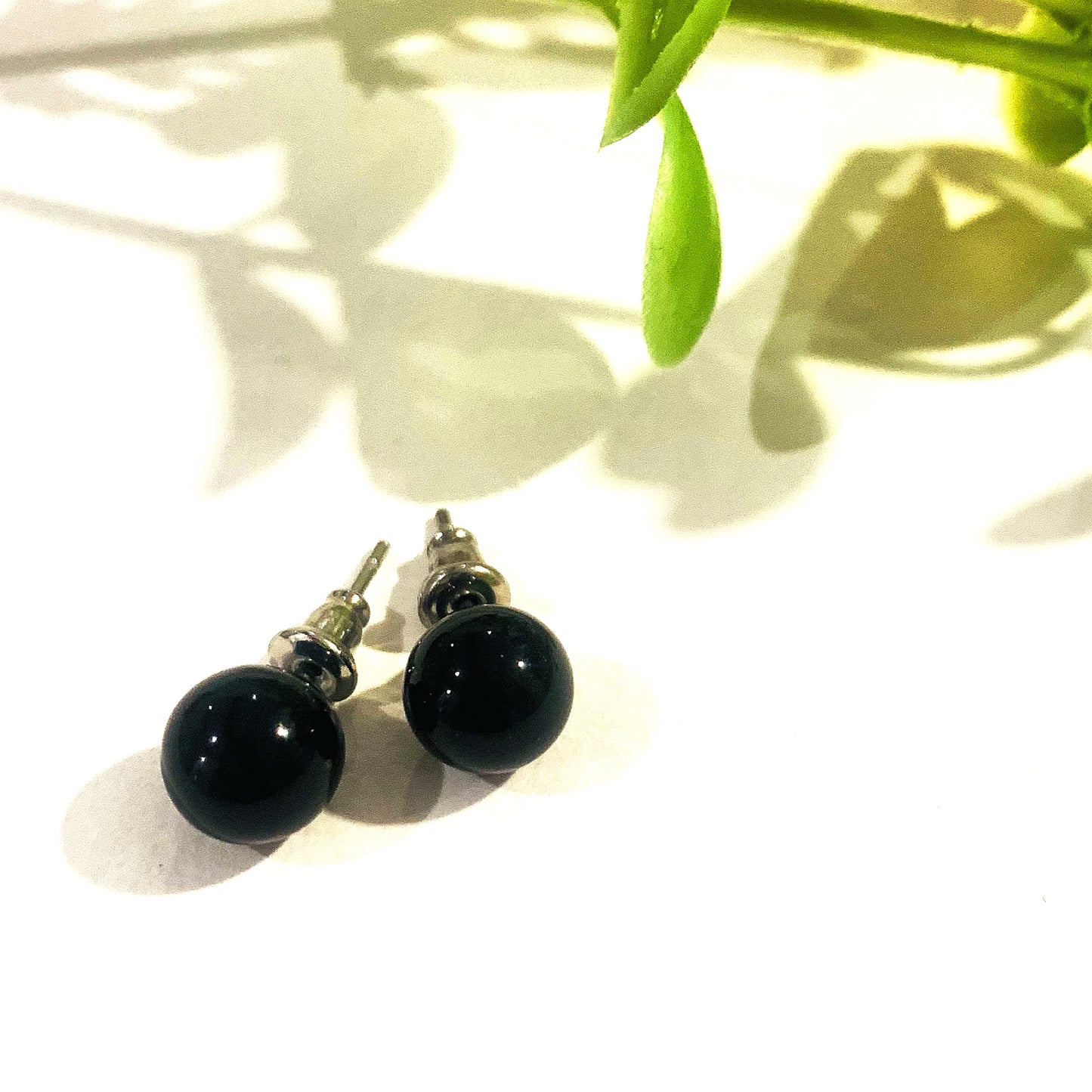 Sei Heki Studs ~ ORECCHINI a lobo in Acciaio Inossidabile con pietre naturali