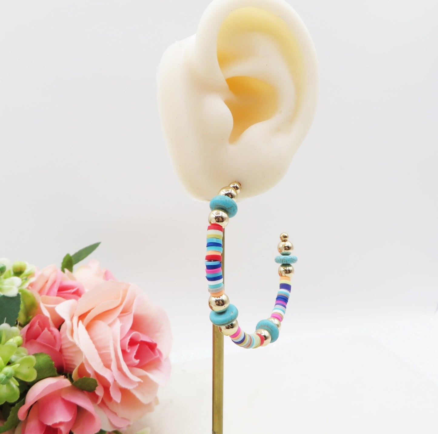 BIG HOOPS 7 CHAKRAS ~ ORECCHINI in Acciaio Inossidabile con pietre naturali