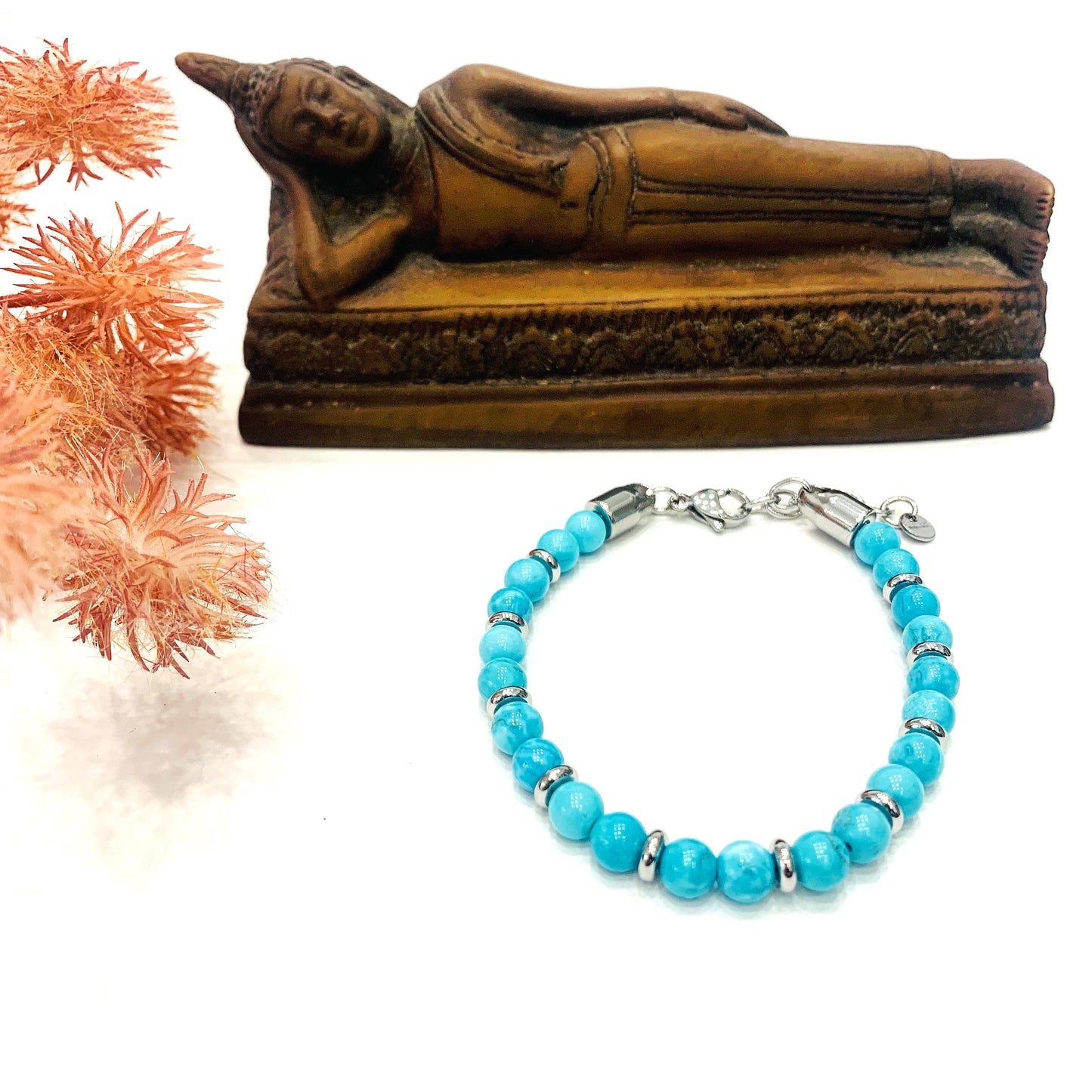 Kyŏnghŏ ~ BRACCIALE unisex bicolore in occhio di tigre + acciaio inossidabile