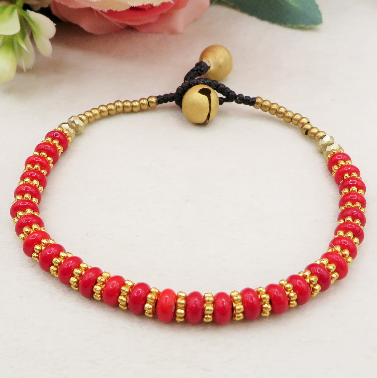 TENZIN ~ BRACCIALE TIBETANO IN PIETRE DURE NATURALI con accessori etnici