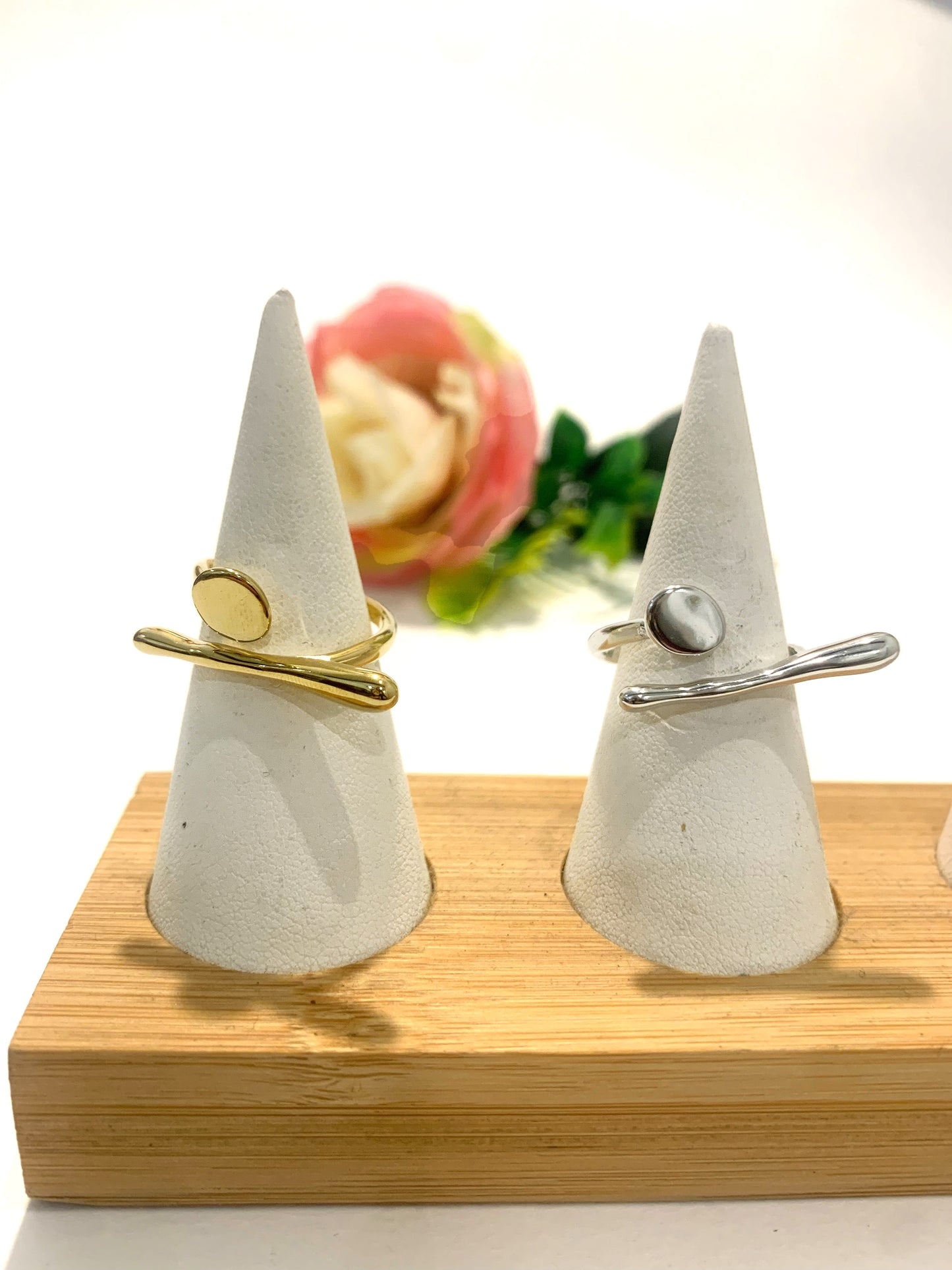 NARSI ~ Anello regolabile in acciaio inossidabile ~ asimmetrico