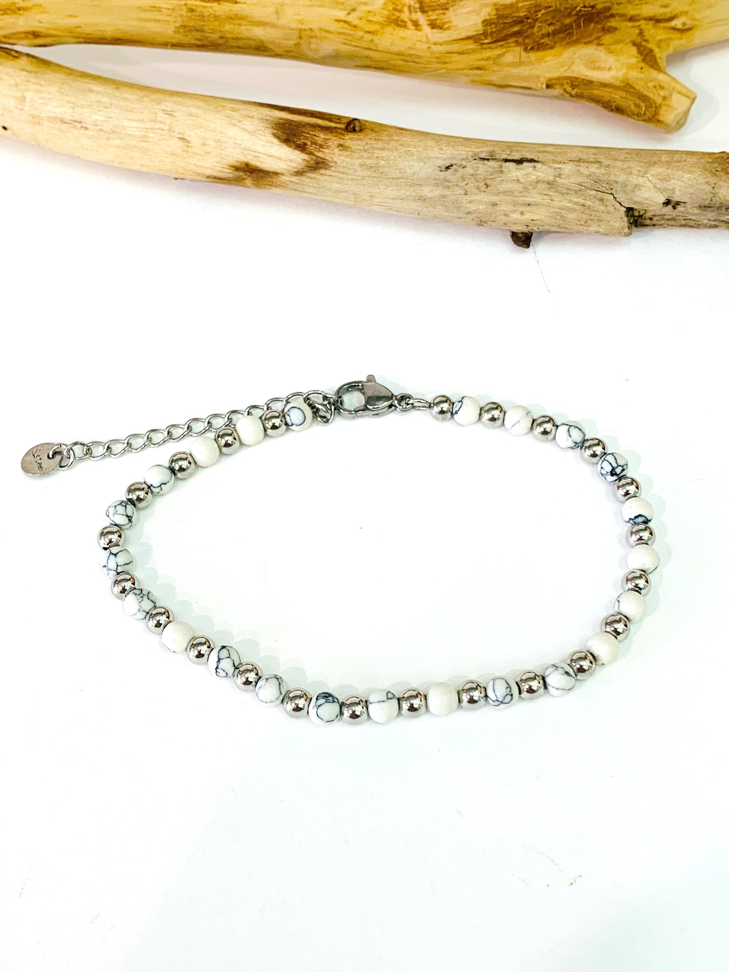 APARNA ~ Bracciale unisex bicolore in PIETRE DURE NATURALI + acciaio inossidabile (Copia)