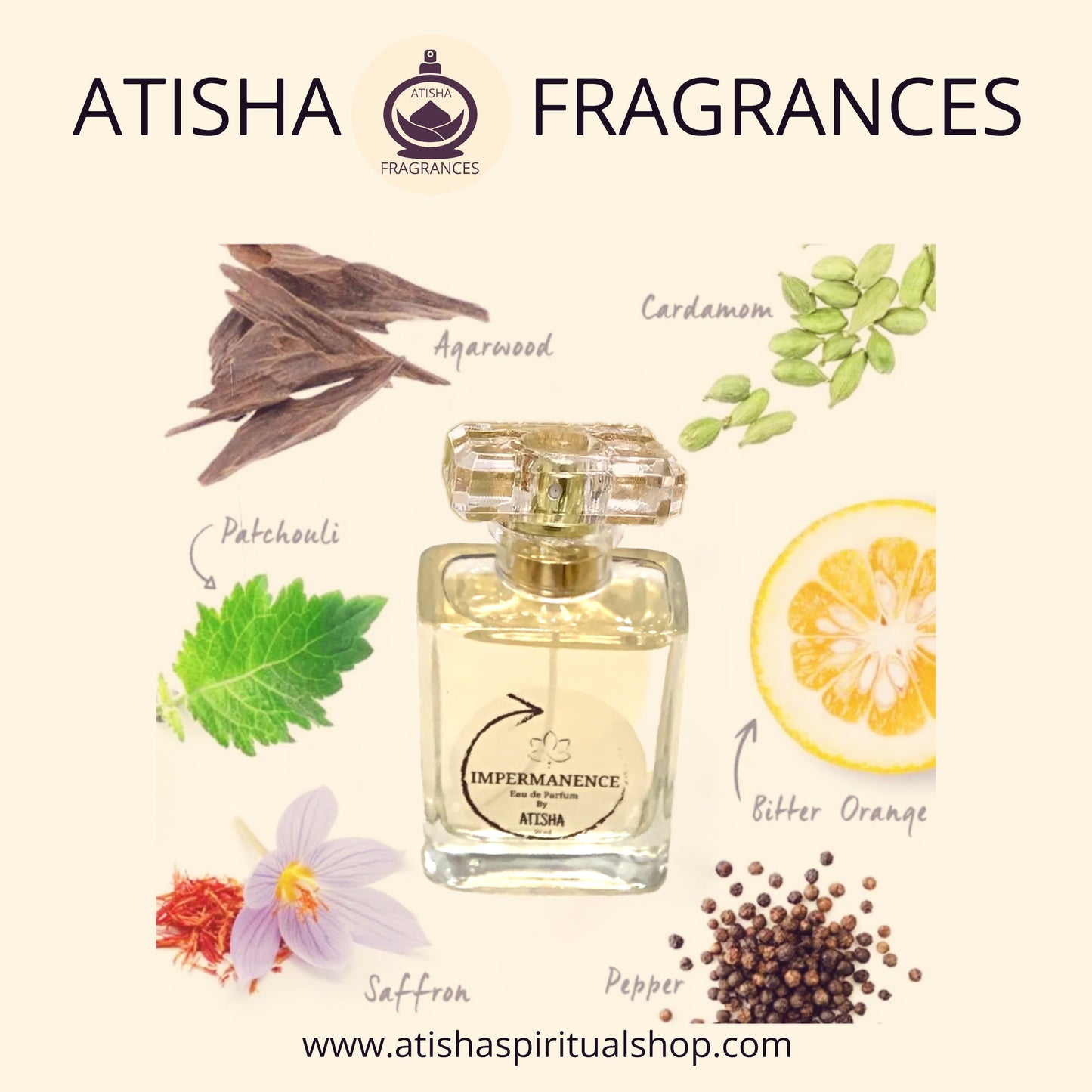 IMPERMANENCE ♾️ Eau de Parfum ~ by ATISHA ~ 50ml~ fragranza spray ~ 50 ml~ 
Unisex