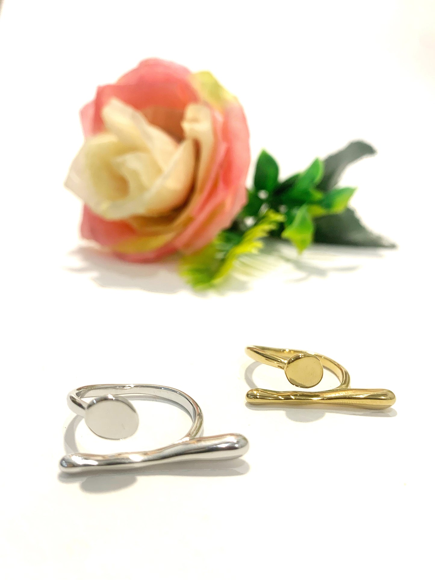 NARSI ~ Anello regolabile in acciaio inossidabile ~ asimmetrico