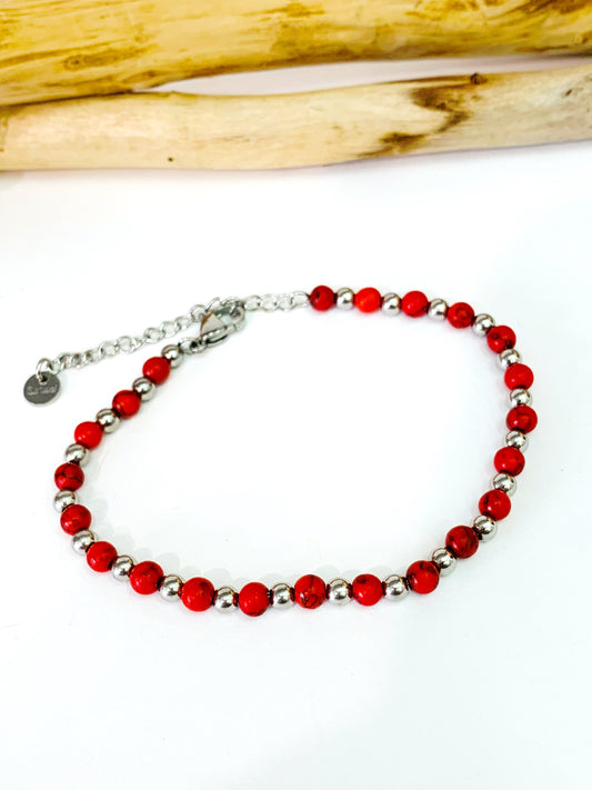 APARNA ~ Bracciale unisex bicolore in PIETRE DURE NATURALI + acciaio inossidabile (Copia)