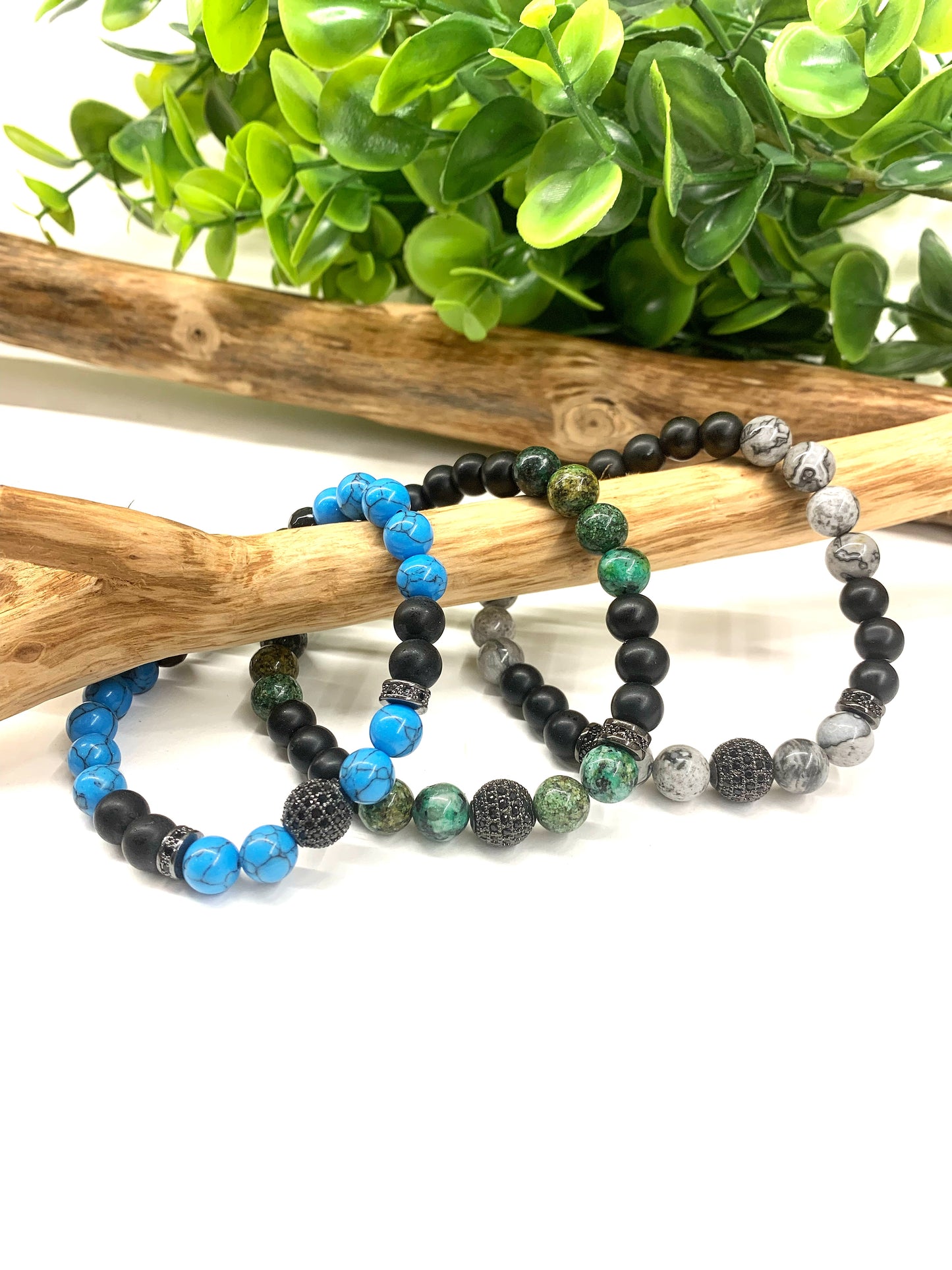 SHANARU~Bracciale elastico pietre dure naturali
