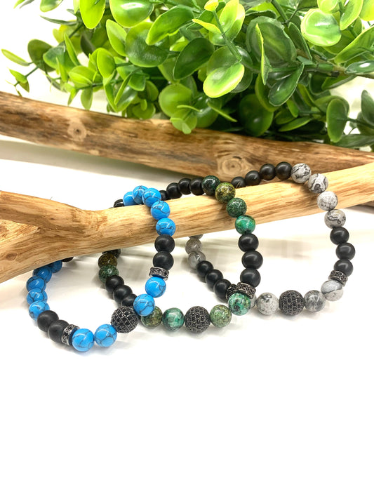 SHANARU~Bracciale elastico pietre dure naturali