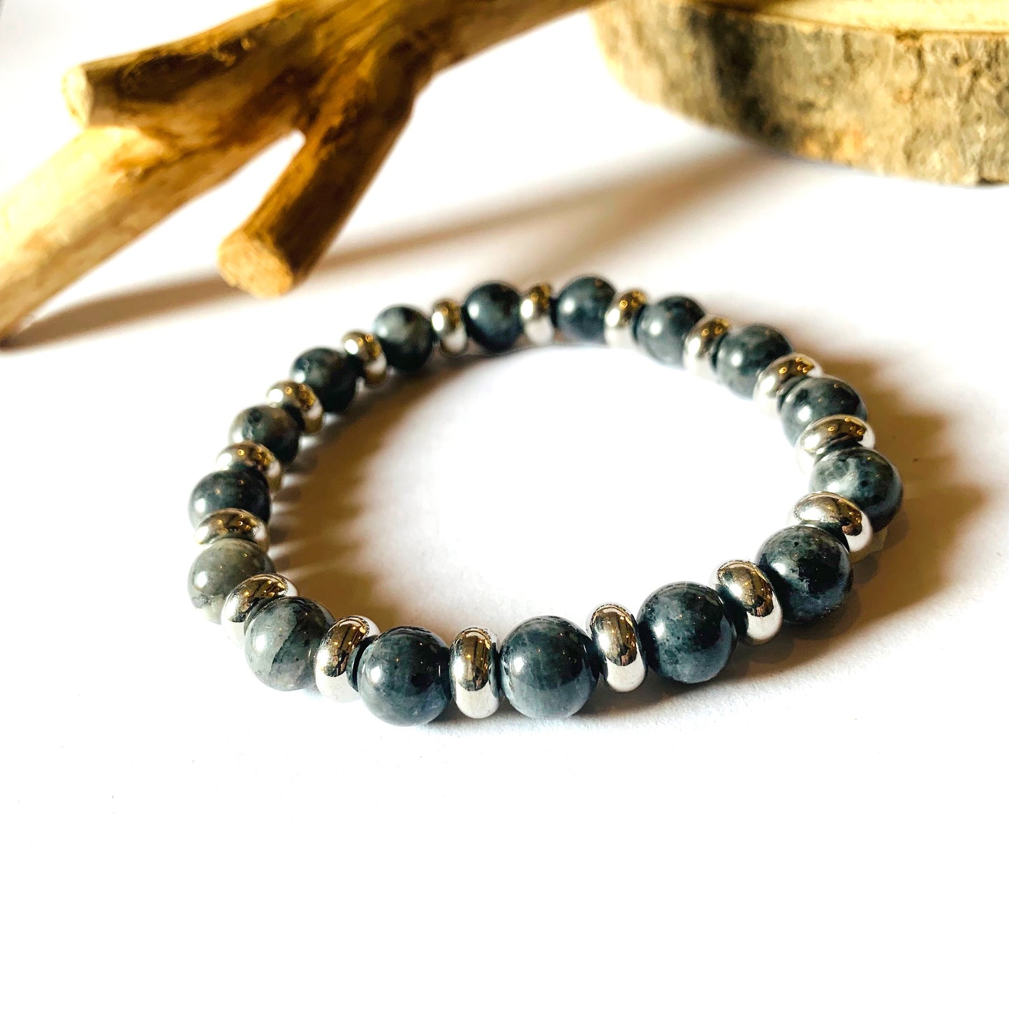 SHAMADI BRACCIALE ~ In pietra dura naturale e anelline acciaio inossidabile