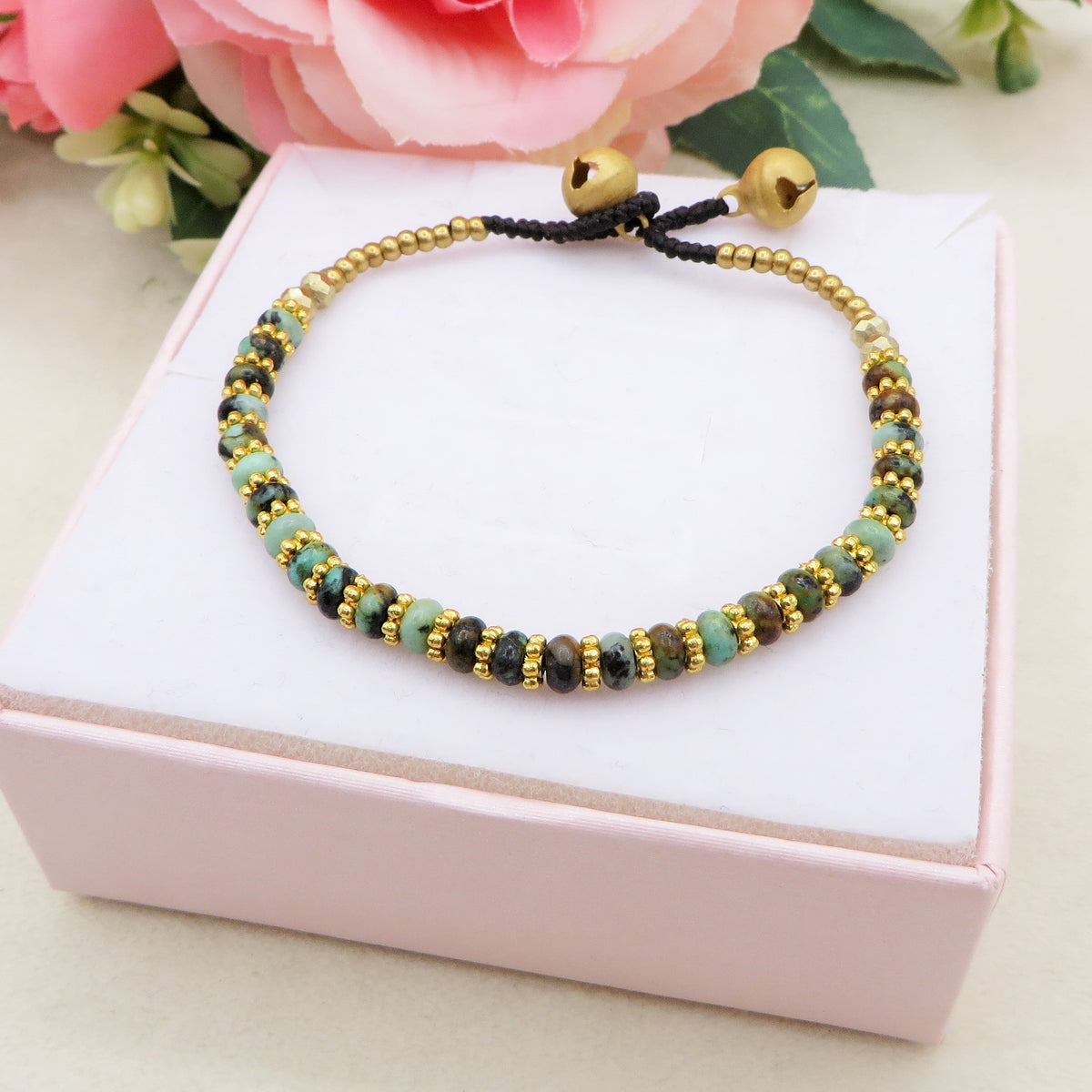 TENZIN ~ BRACCIALE TIBETANO IN PIETRE DURE NATURALI con accessori etnici