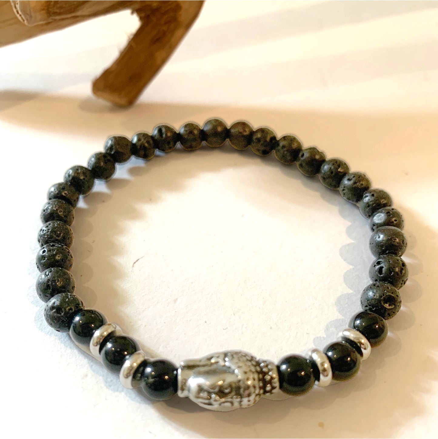 TASHI Bracciale elasticizzato con Buddha per uomo e donna