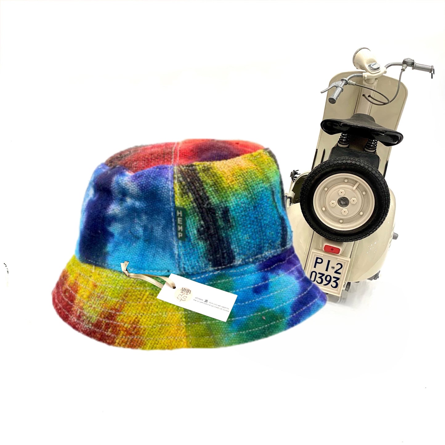 JAIPUR ~ Cappello nepalese in canapa naturale e cotone ~ Multicolor~