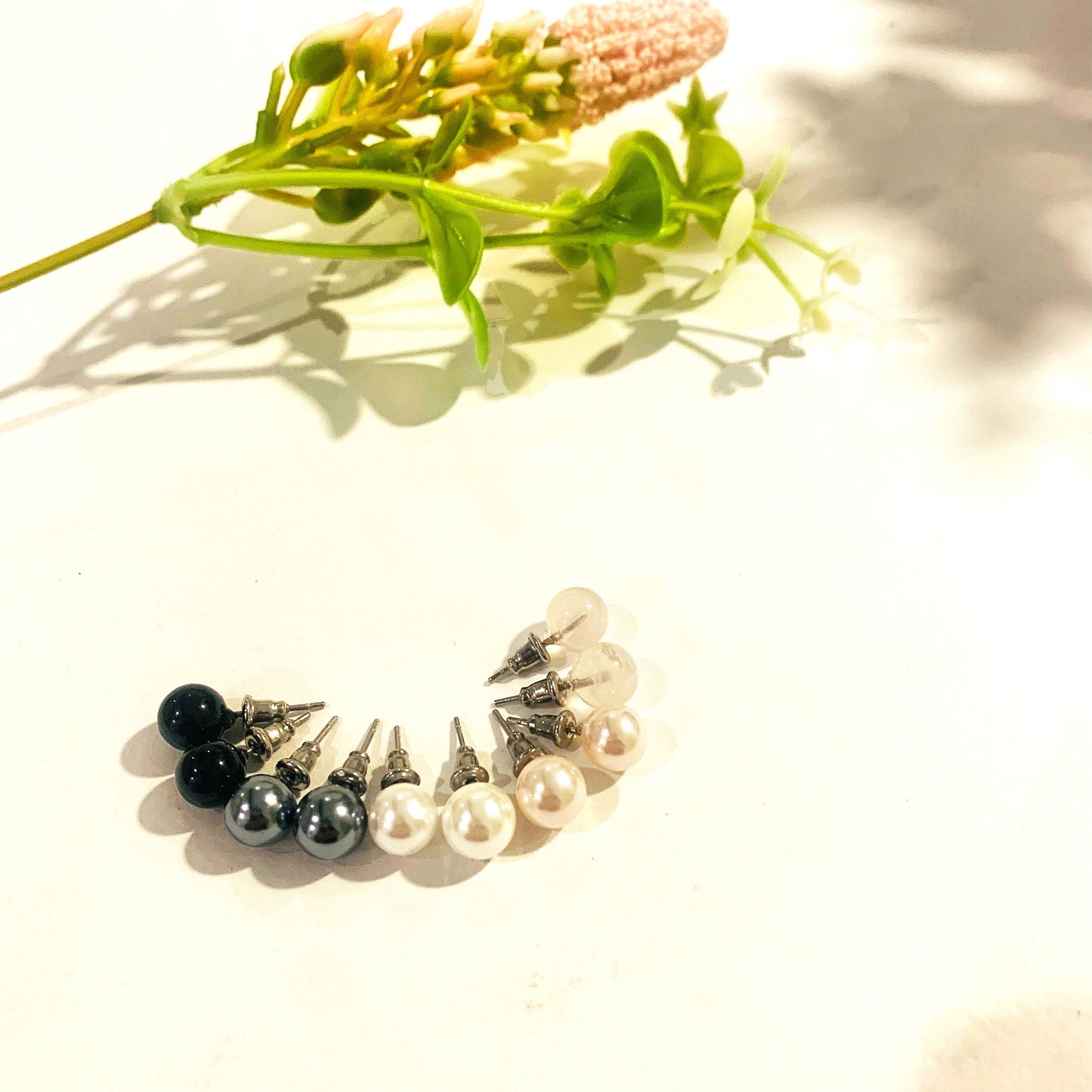 Sei Heki Studs ~ ORECCHINI a lobo in Acciaio Inossidabile con pietre naturali