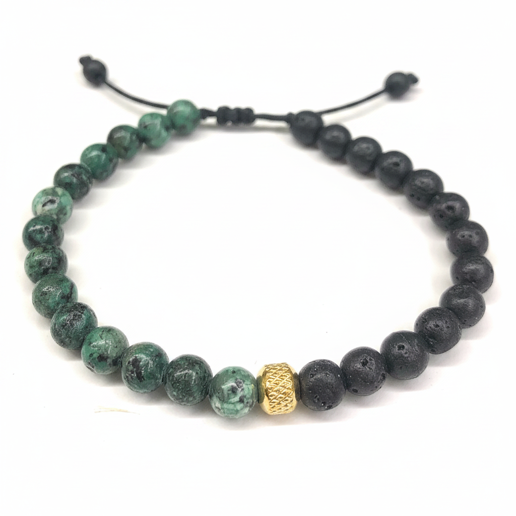 REIJI SMALL ~ IN PIETRE DURE NATURALI~Bracciale bicolore ~ adatto uomo e donna