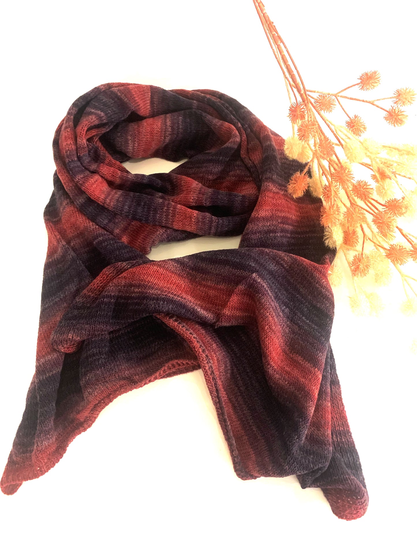 Tricot scarf - Sciarpa fatta a mano, colori sfumati e naturali