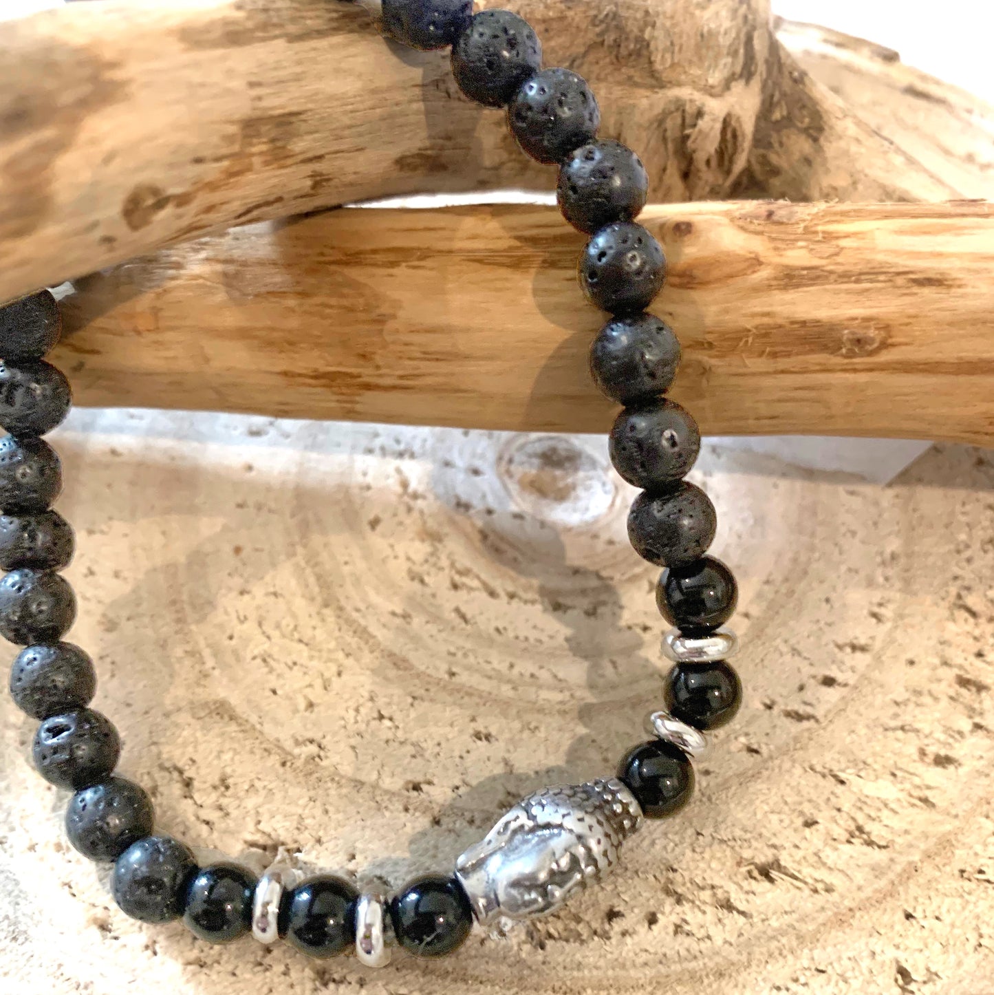 TASHI Bracciale elasticizzato con Buddha per uomo e donna