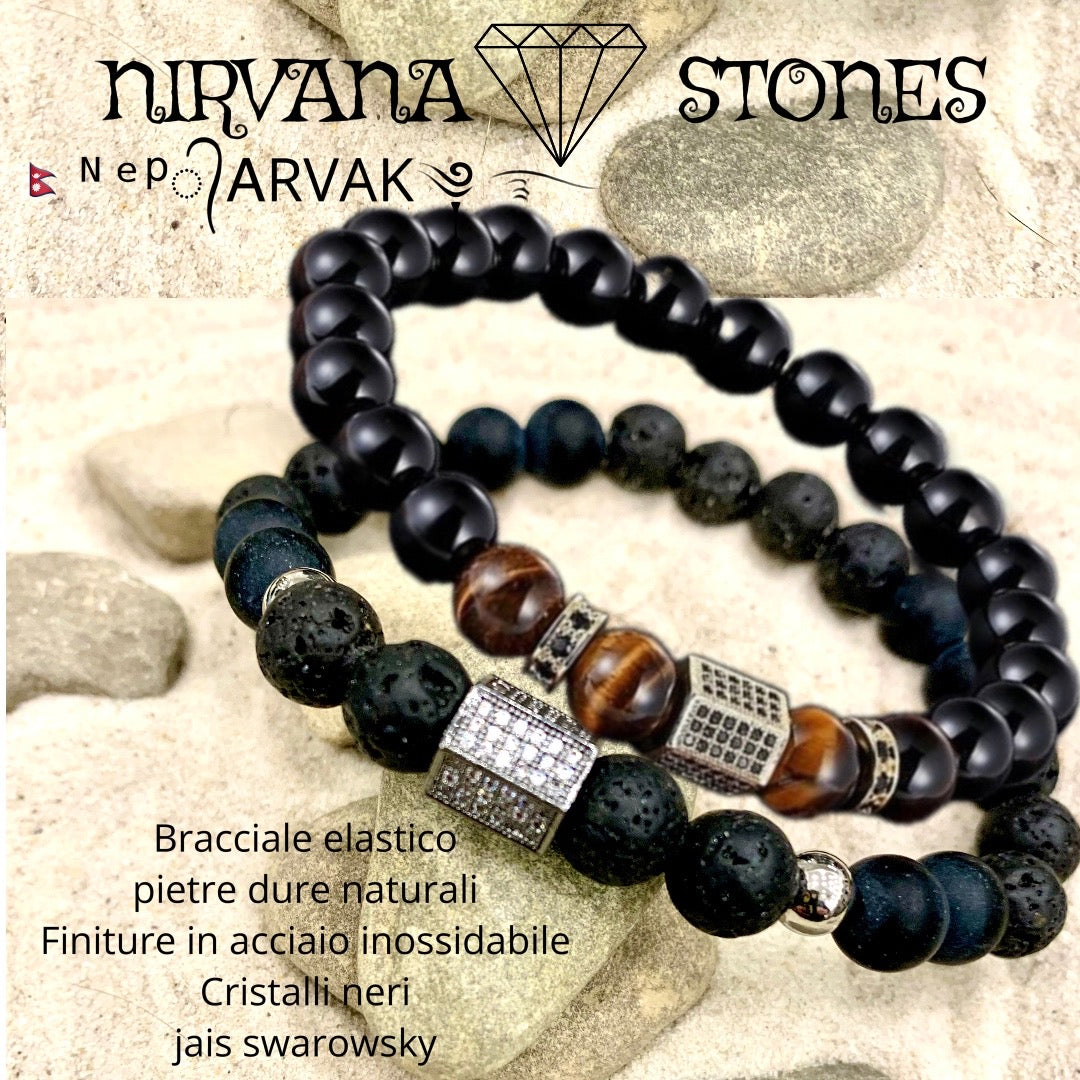 ARVAK ~ Bracciale elastico pietre dure naturali