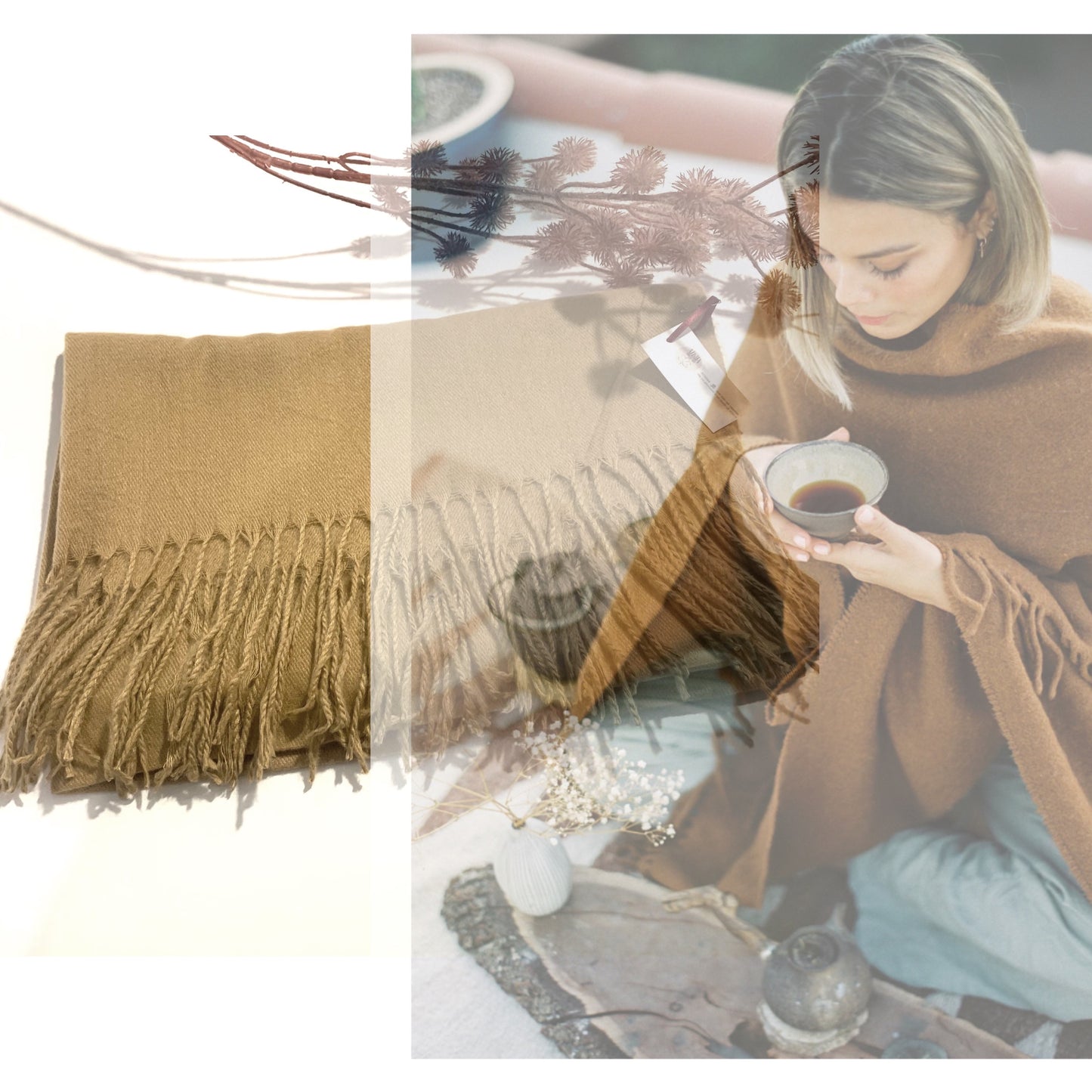 PASH - Sciarpa 80% Viscosa 15% Lana 5% Cashemire ~ tipo Pashmina