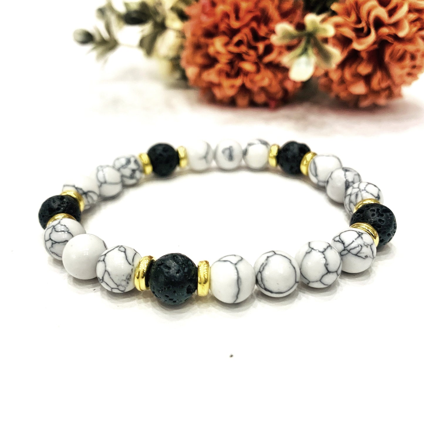 INDIAN DREAMS PERSONAL VALUE ~ BRACCIALE DI VALORIZZAZIONE PERSONALE ~ ELASTICIZZATO IN PIETRA DURA NATURALE