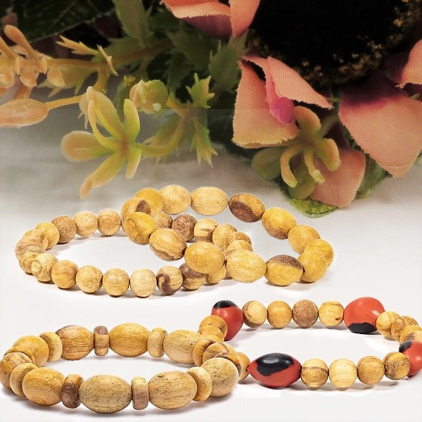 HUAYRURO Bracciale elasticizzato-PALO SANTO LOVE
