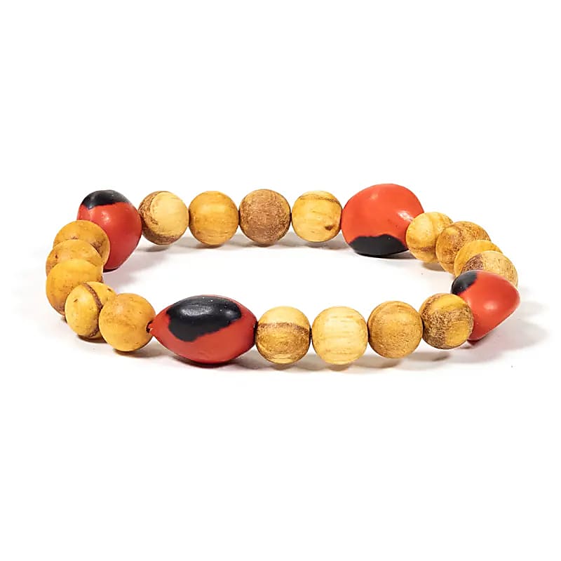 HUAYRURO Bracciale elasticizzato-PALO SANTO LOVE