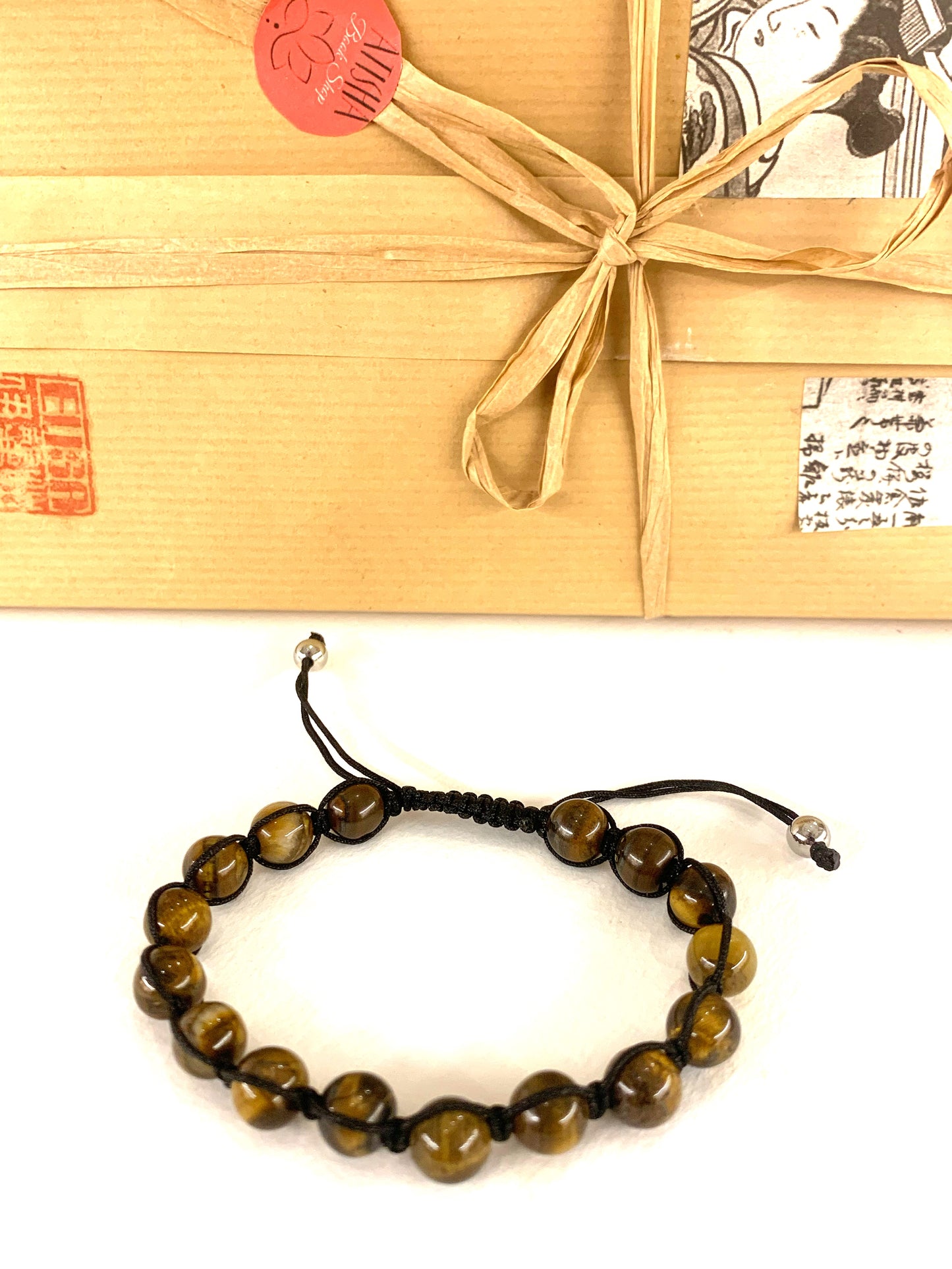 KAMALASHILA ~ Bracciale mala in pietre dure naturali, su cordino e acciaio 316L