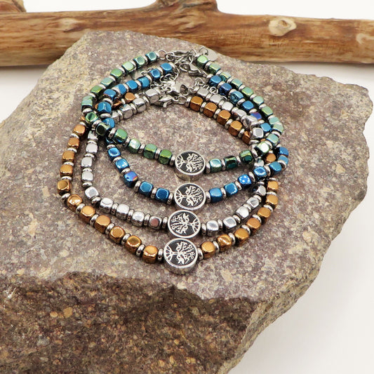 TREE OF LIFE ~ ALBERO DELLA VITA  BRACCIALE COLORS ~ Bracciale in acciaio inossidabile ~ regolabile ~