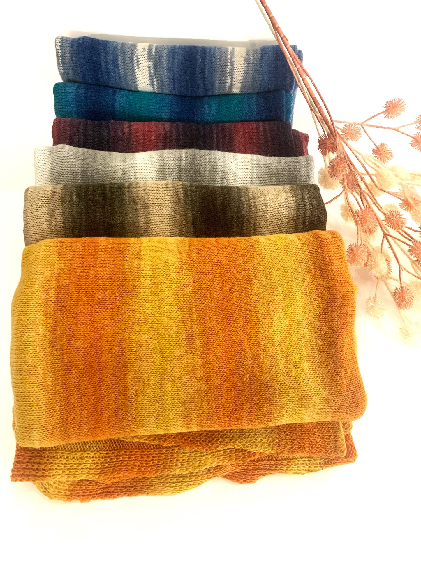 Tricot scarf - Sciarpa fatta a mano, colori sfumati e naturali