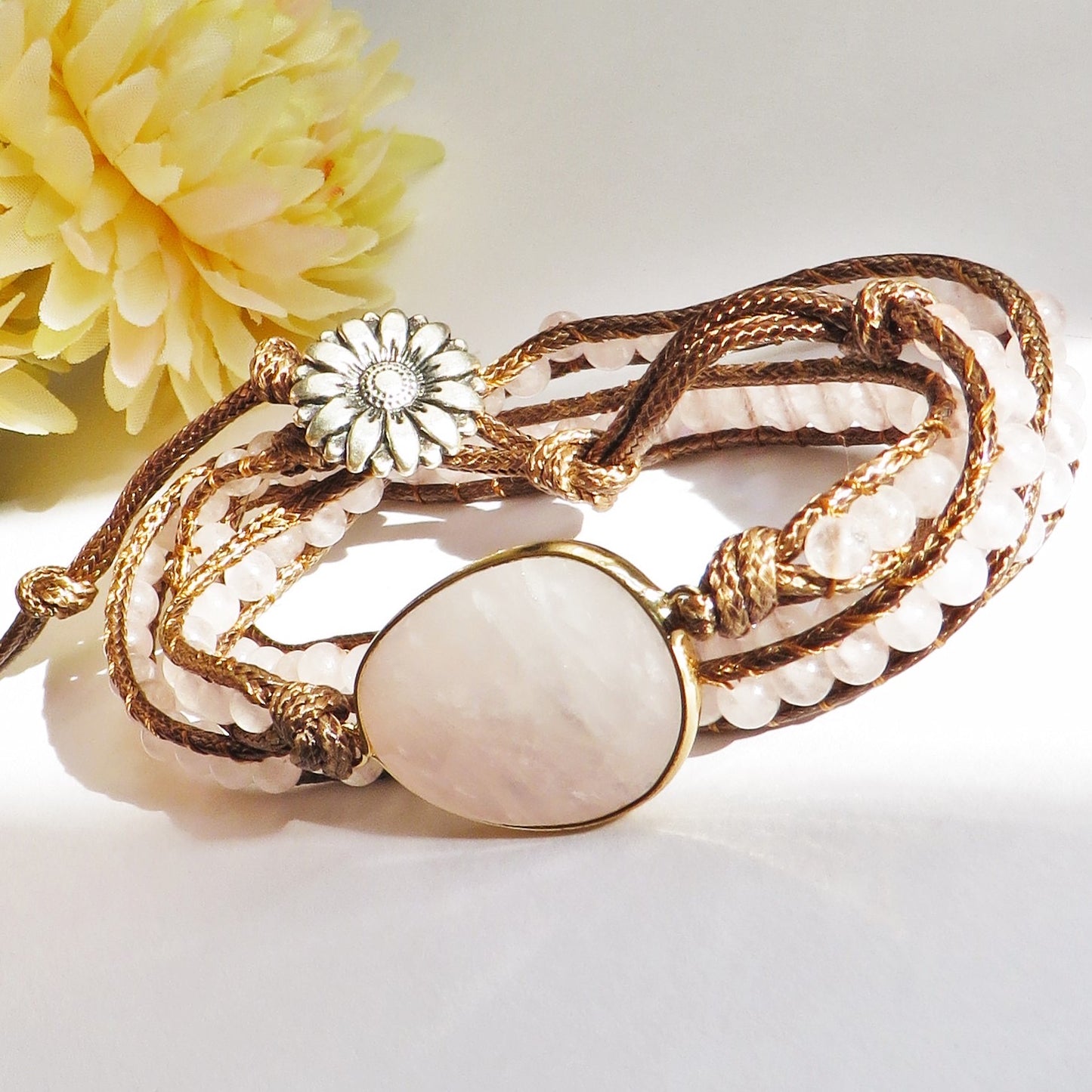 ŚAKTI ~ PURE ENERGY AMETISTA ~ bracciale avvolgente triplo giro in pietre naturali ~