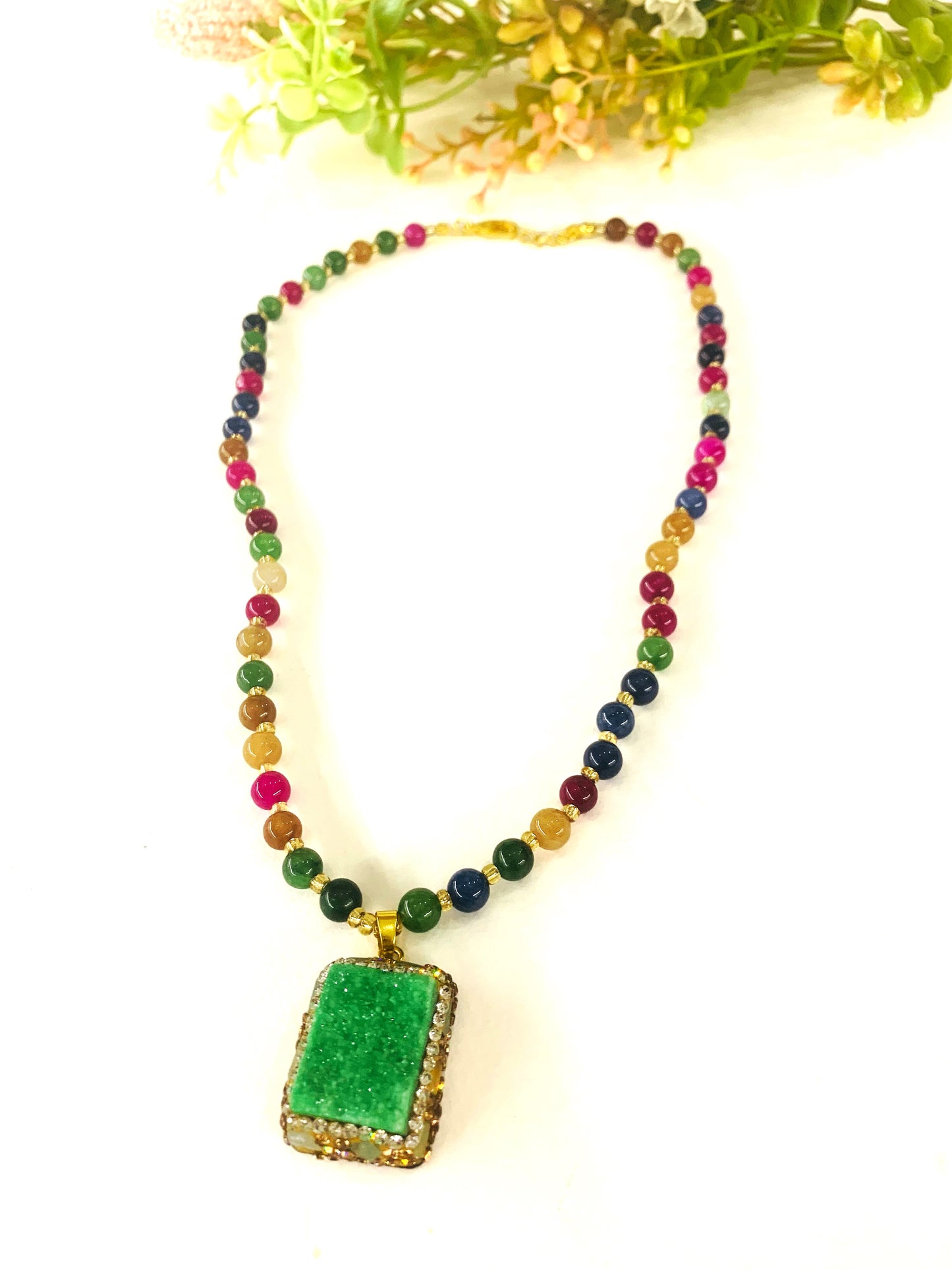 ISANA DRUSA RECTANGLE  ~ COLLANA ~ QUARZO NATURALE