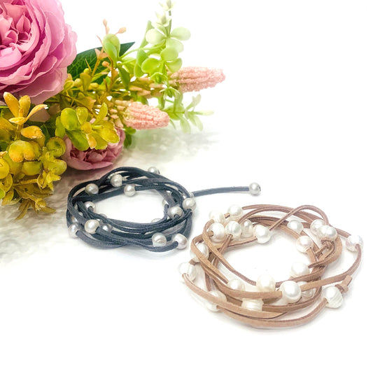FRESH ŚAKTI PEARLS   ~ Collana o bracciale multigiro in  perle ~