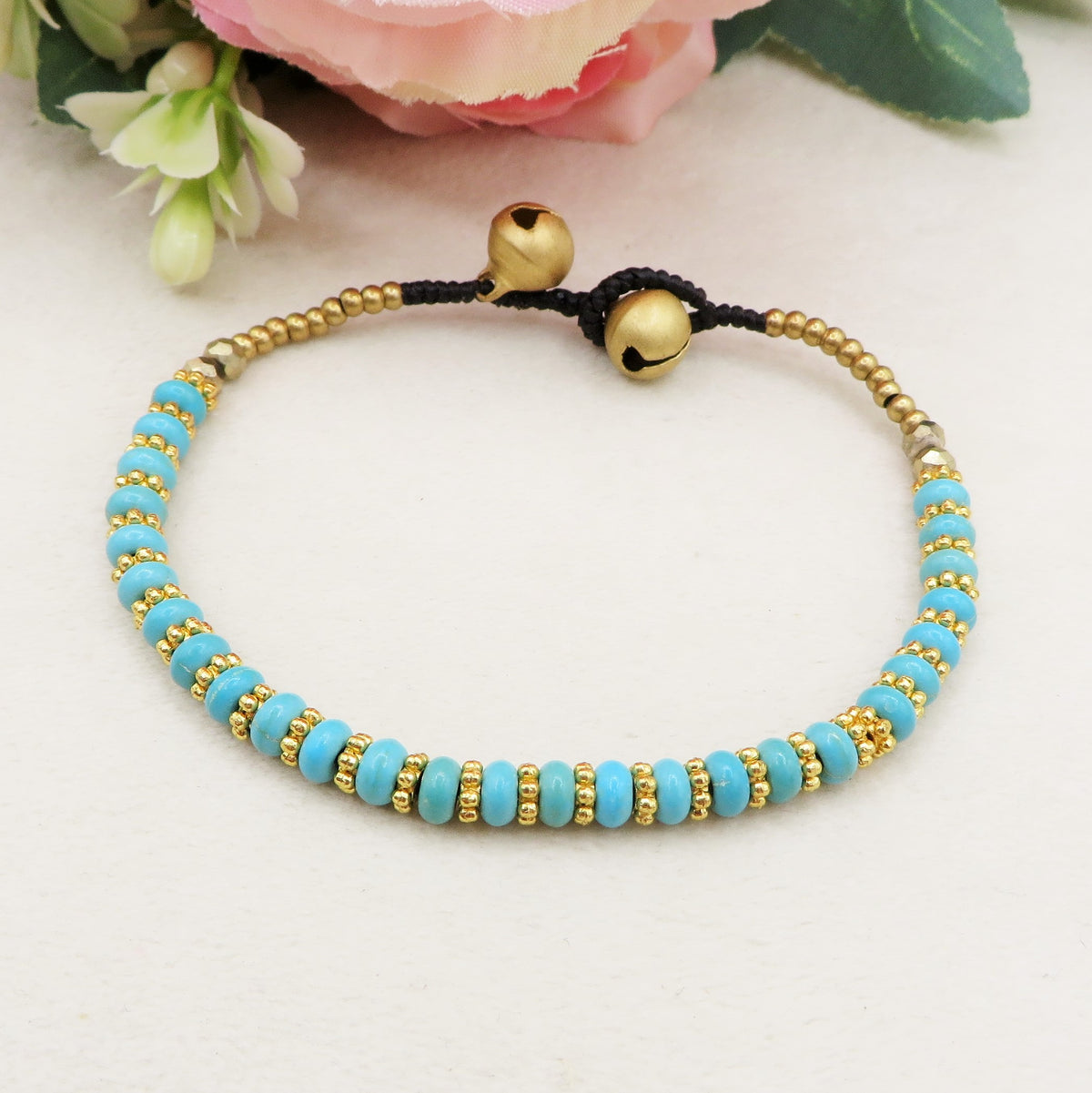 TENZIN ~ BRACCIALE TIBETANO IN PIETRE DURE NATURALI con accessori etnici