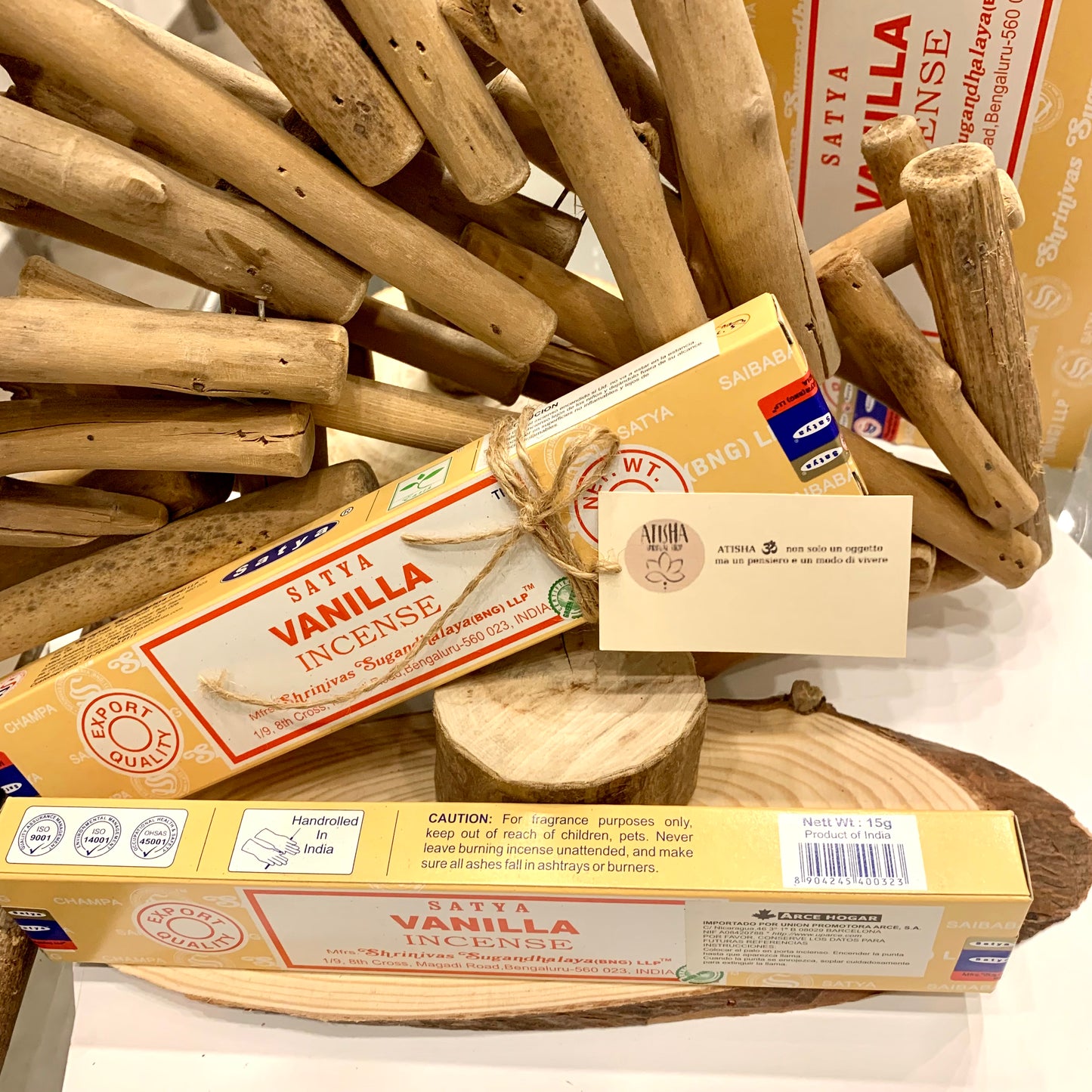 INCENSO VANILLA ~ ATISHA FRAGRANCES Incenso Tibetano Naturale 100% Artigianale - made in INDIA-