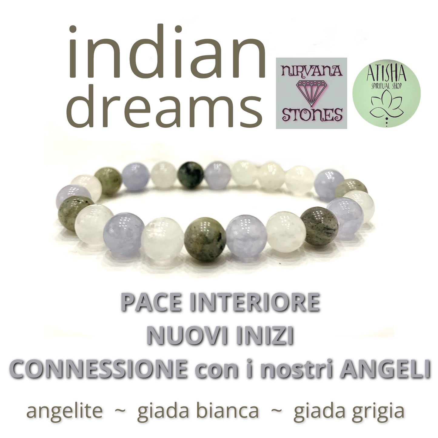 INDIAN DREAMS AGATA INDIANA ~ STABILITÀ ~ PACE INTERIORE ~ ARMONIA ~ BRACCIALE ELASTICIZZATO IN PIETRA DURA NATURALE