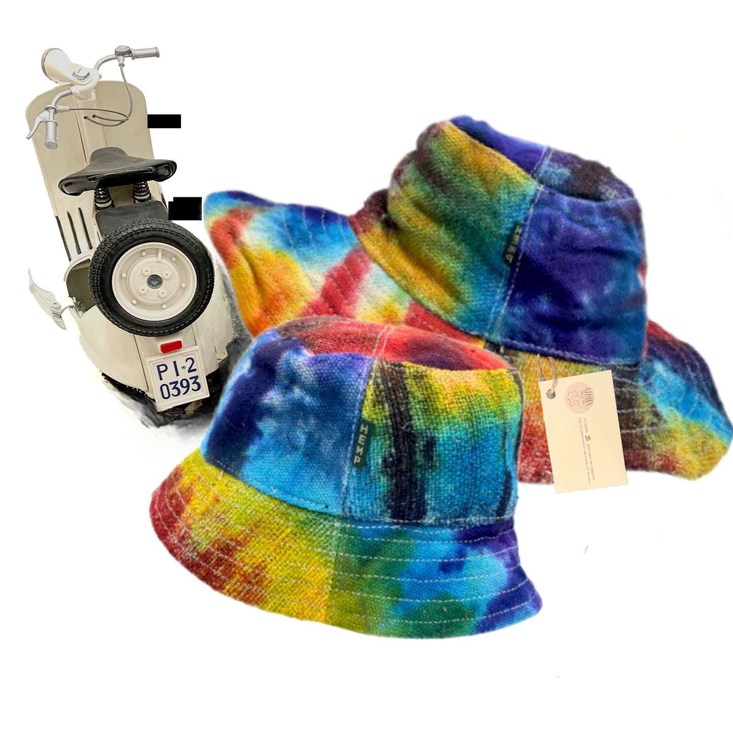 JAIPUR ~ Cappello nepalese in canapa naturale e cotone ~ Multicolor~