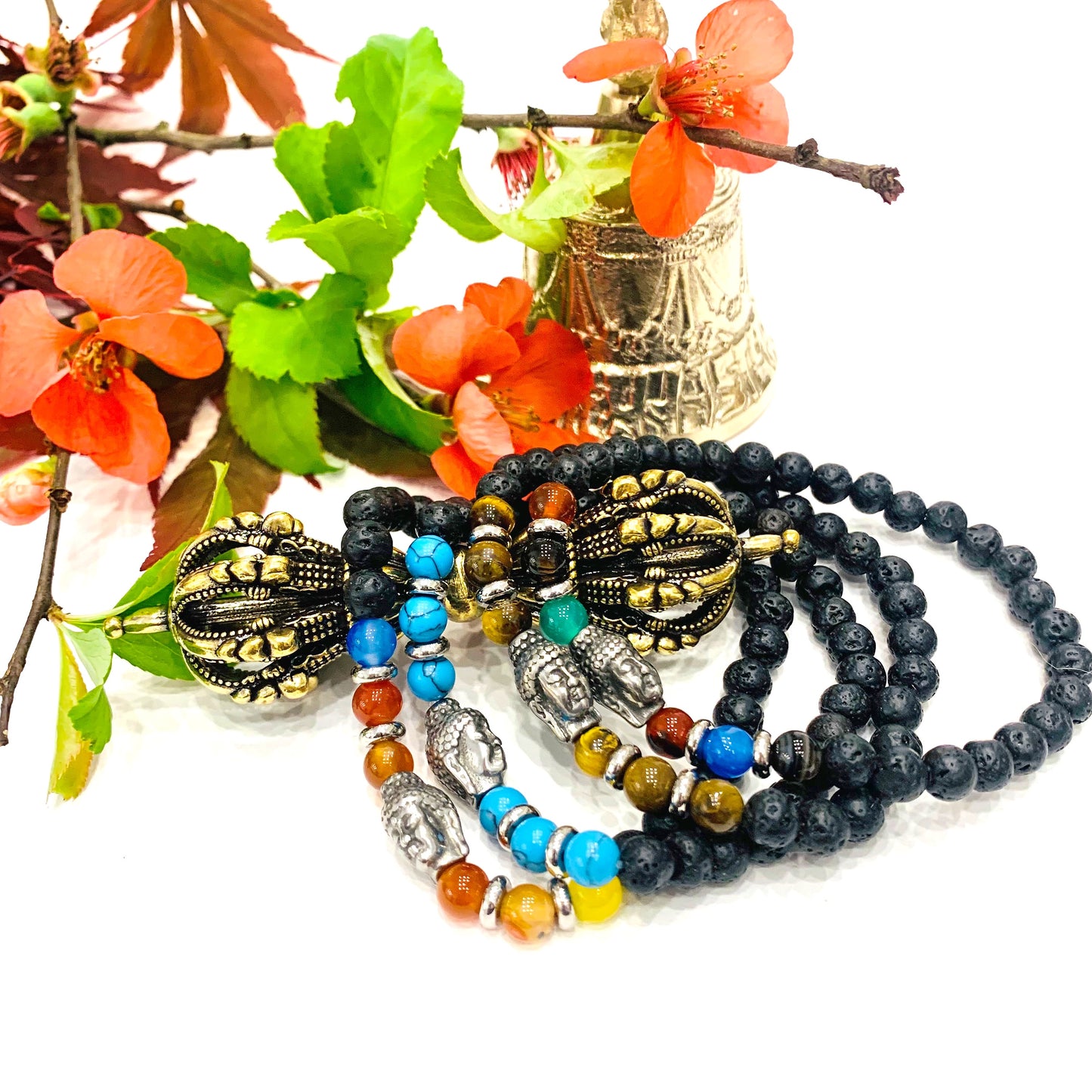TASHI Bracciale elasticizzato con Buddha per uomo e donna
