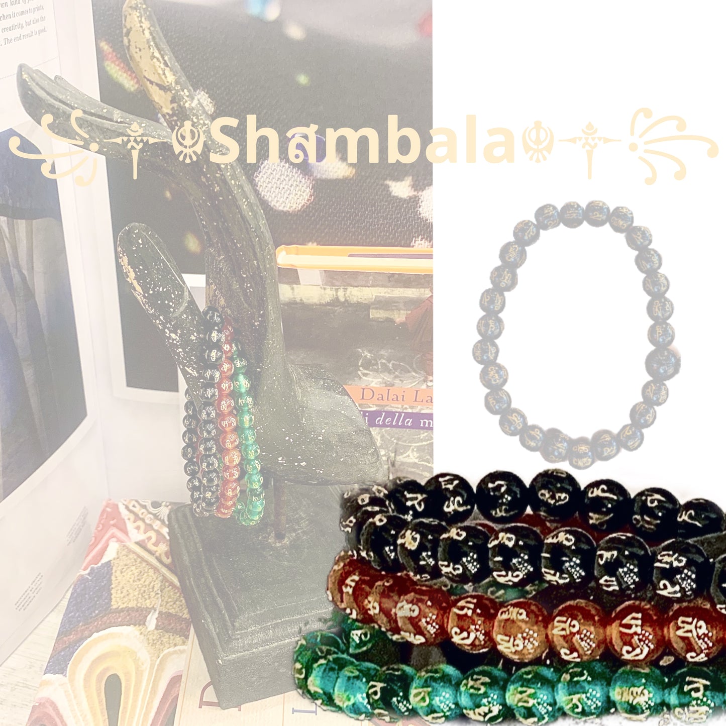 SHAMBALA Bracciale con inciso mantra OM MANI PADME HUM~