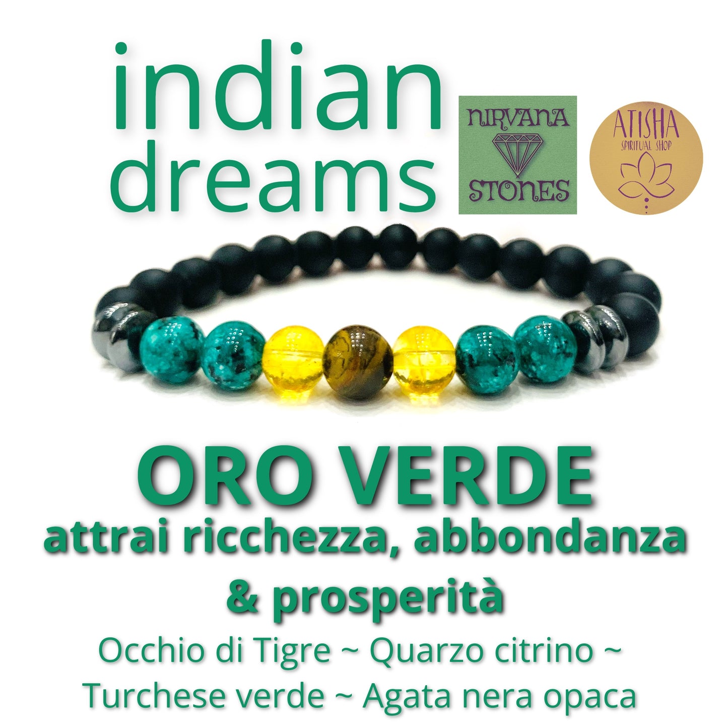 INDIAN DREAMS AGATA INDIANA ~ STABILITÀ ~ PACE INTERIORE ~ ARMONIA ~ BRACCIALE ELASTICIZZATO IN PIETRA DURA NATURALE