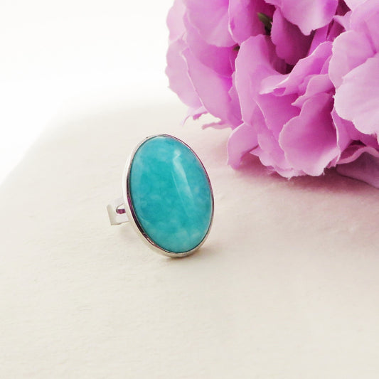 AKASA ~ Anello regolabile in AMAZZONITE naturale