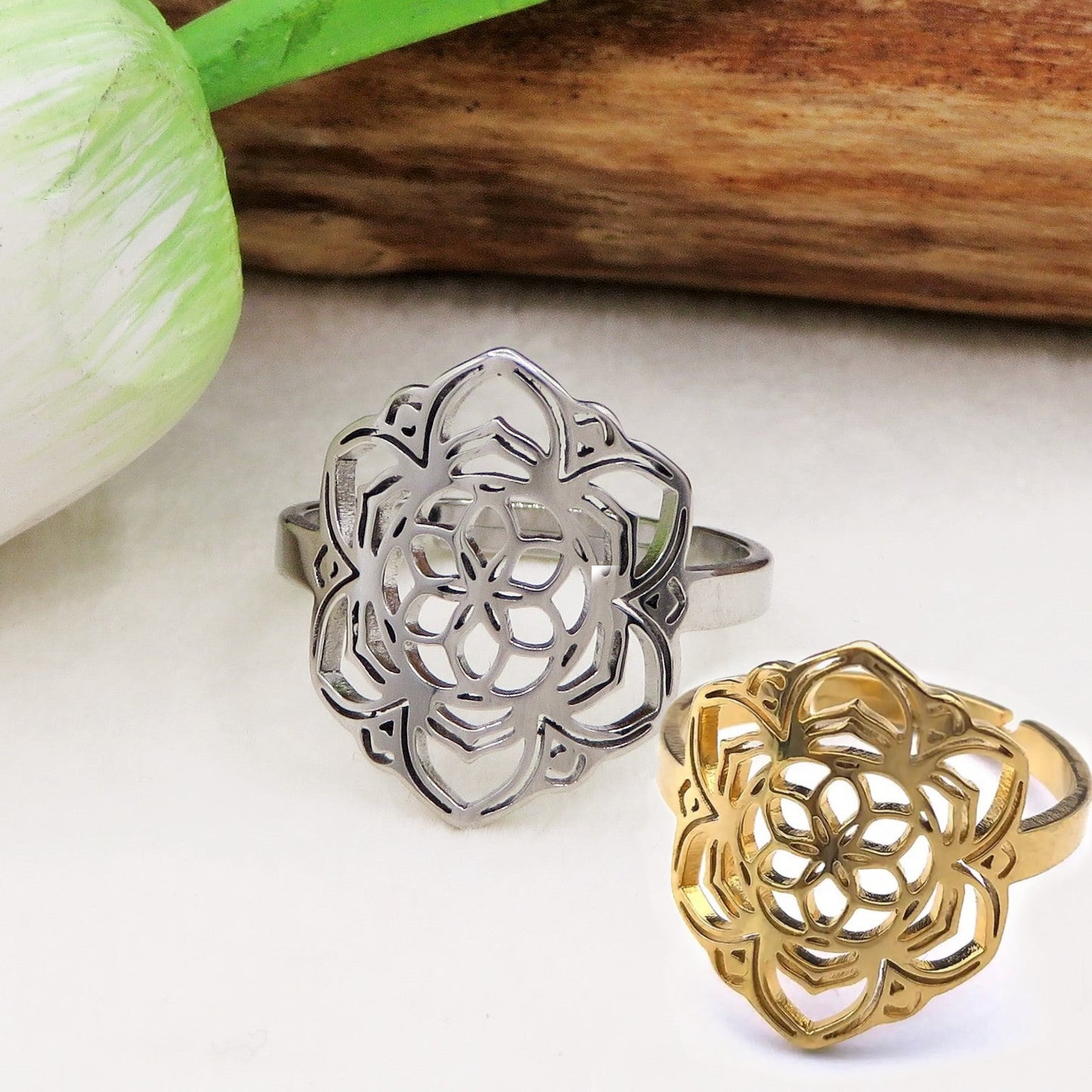 LOTUS Ring ~ Anello regolabile in Acciaio inossidabile