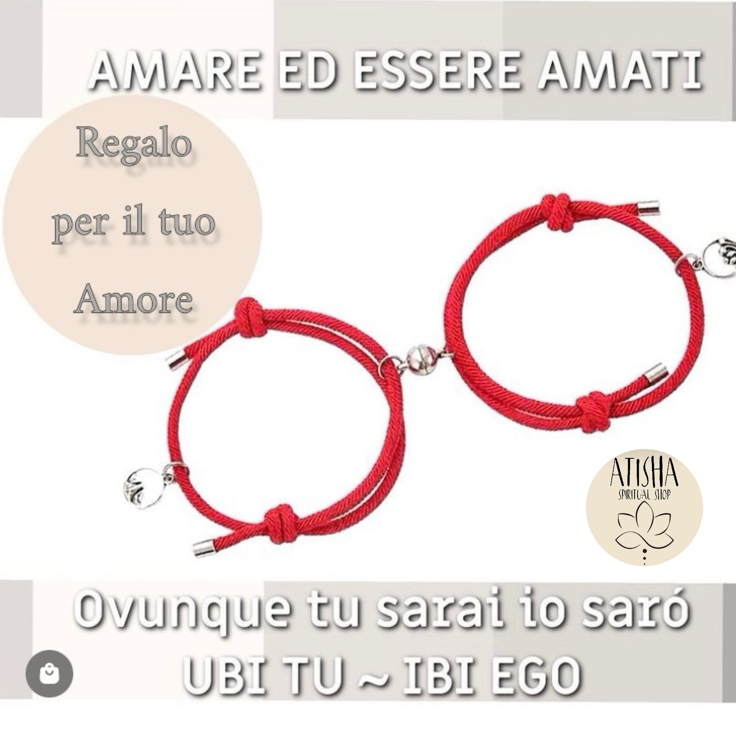 OVUNQUE TU SARAI IO SARÒ 
Ubi tu ~ ibi Ego -Bracciale di coppia-