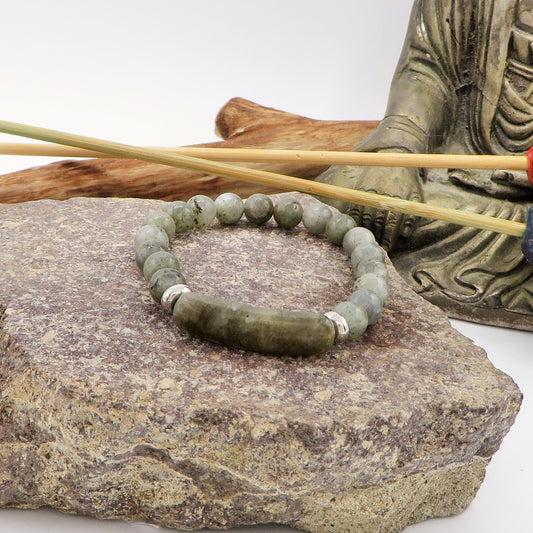 DOLMA Bracciale elasticizzato LABRADORITE GRIGIA