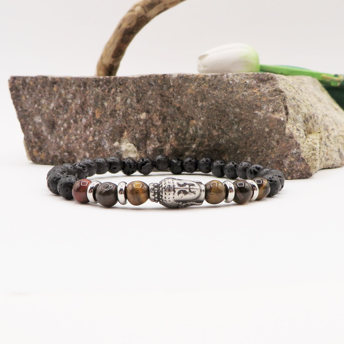 TASHI Bracciale elasticizzato con Buddha per uomo e donna