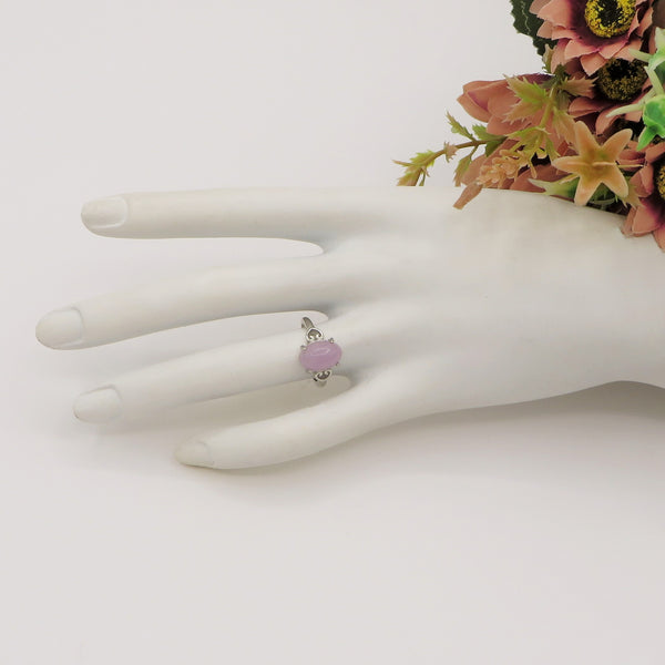 ACHARA ~ Anello regolabile in Kunzite naturale